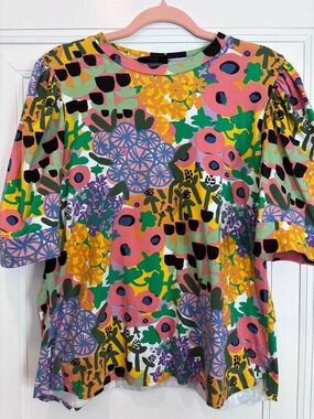 Nooworks Multicolor Floral Puff-Sleeve Tee